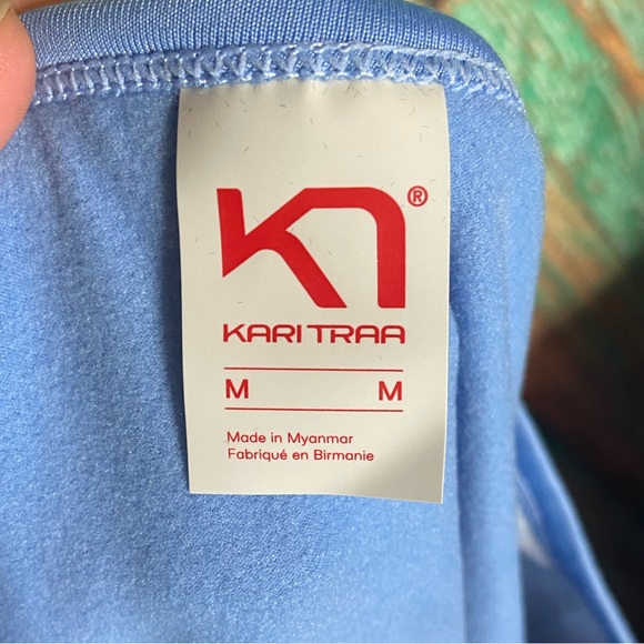 Kari Traa Lilja Puffin Pattern Warm Long Sleeve Shirt Pastel Light Blue - Picture 9 of 11